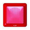 A red square sounder with a white background, symbolizing the MGC FH-400-LF Low Frequency Sounder designed for effective emergency alarms